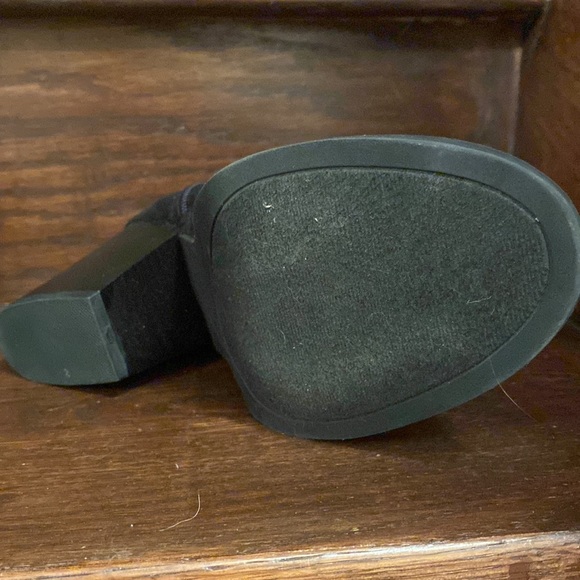 Black suede look open toed booties - Picture 7 of 8